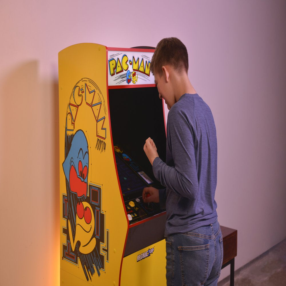 PAC-MAN Deluxe Arcade Game, Built for Your Home, with 5-Foot-Tall Full-Size Stand-Up Cabinet, 14 Classic Games, and 17-Inch Screen