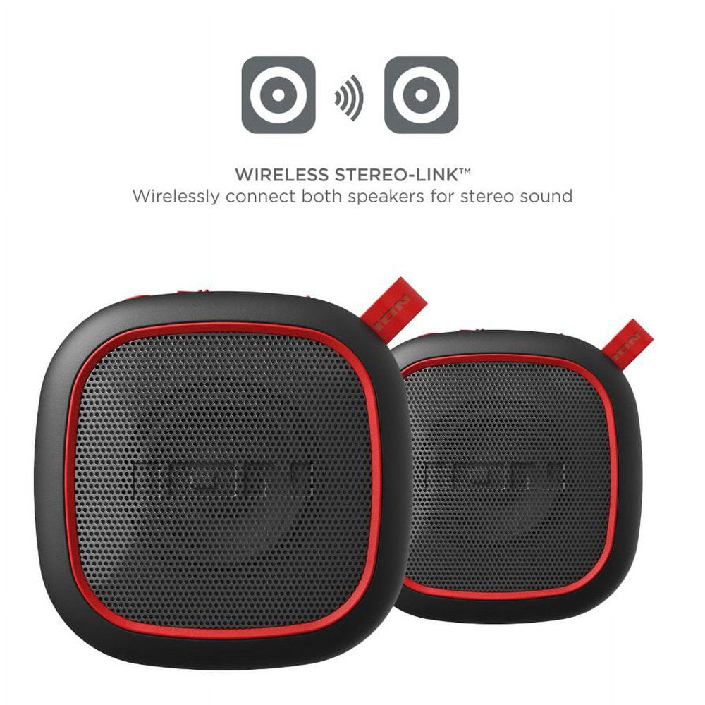 Magnet Rocker Portable Bluetooth Speaker 2 Pack with Water Resistant, Black, Isp153