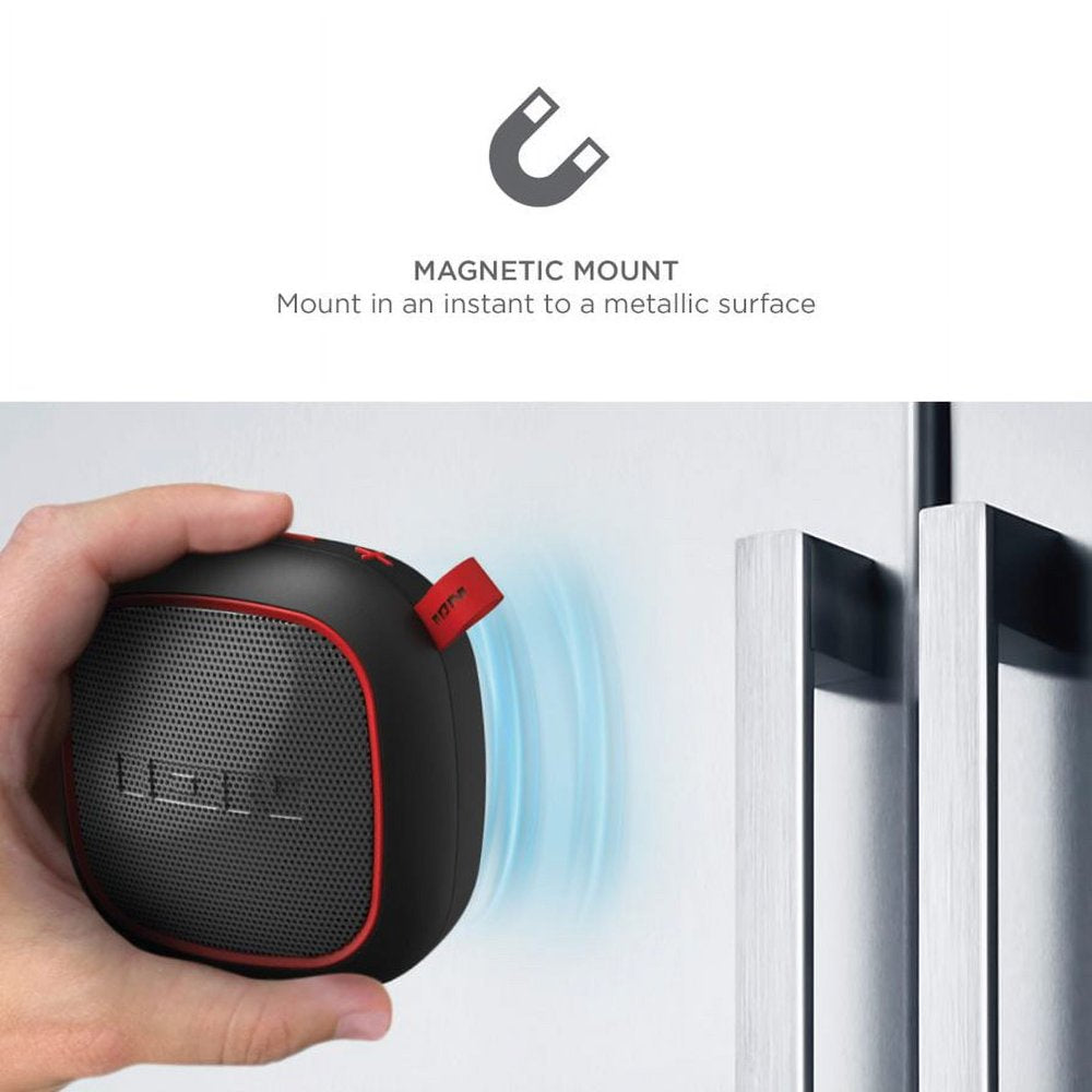 Magnet Rocker Portable Bluetooth Speaker 2 Pack with Water Resistant, Black, Isp153